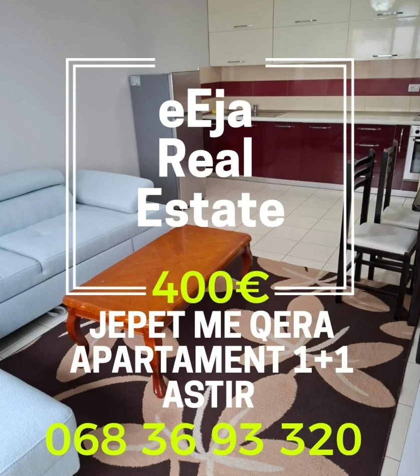 Tirane, jepet me qera apartament 1+1+Ballkon Kati 4, 65 m² 400 € (Astir)