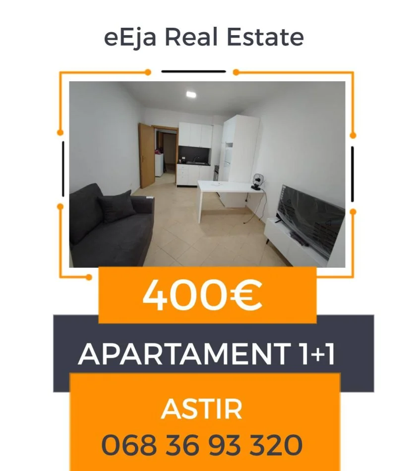 Tirane, jepet me qera apartament 1+1+Ballkon Kati 4, 65 m² 400 € 