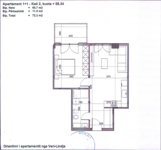 Tirane, shitet apartament 2+1+Ballkon Kati 2, 113 m² (Gaqo Avrazi, Kompleksi VIVA)