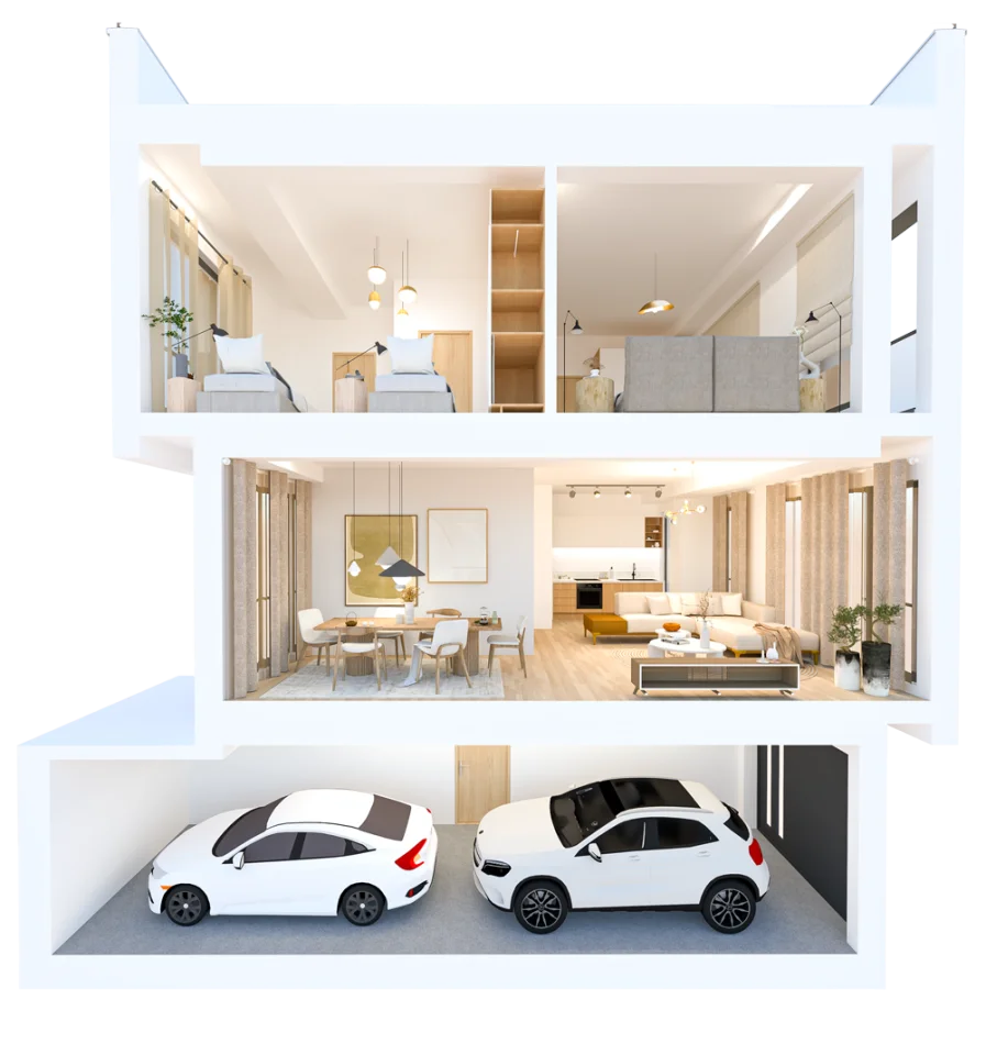 Tirane, shes vile 3 Katshe , 196 m² ndertim + 124m² oborr 39.000.000 Lek (Farke Sauk)