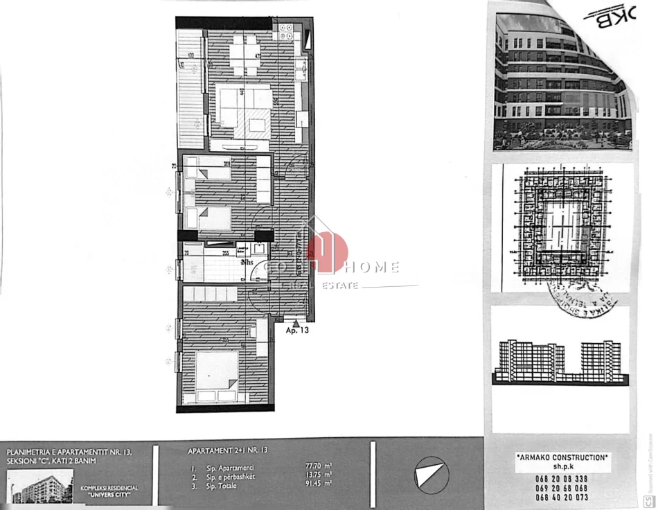 Shitet Apartamenti 2+1 ne Univers City - 930Euro/m2