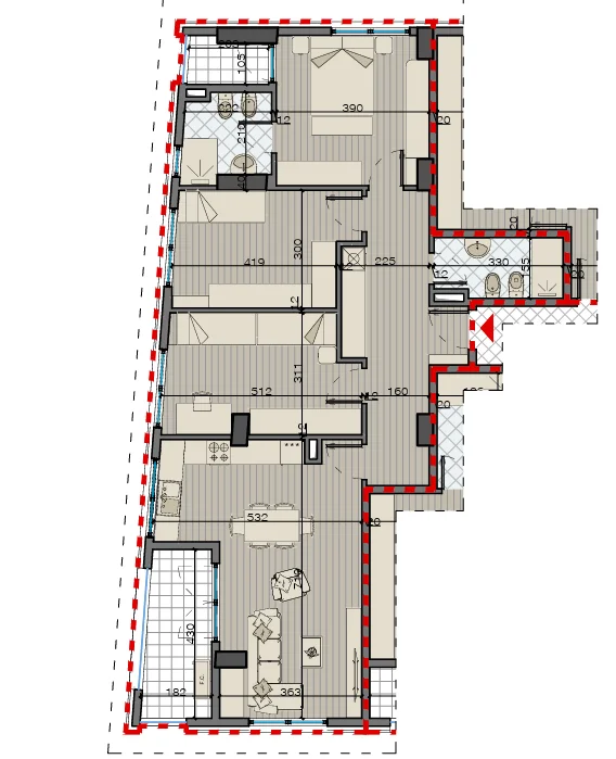 Tirane, shitet apartament 3+1+Ballkon Kati 2, 147 m² 272.000 € (Rruga Filip Jano, Bulevardi Ri)
