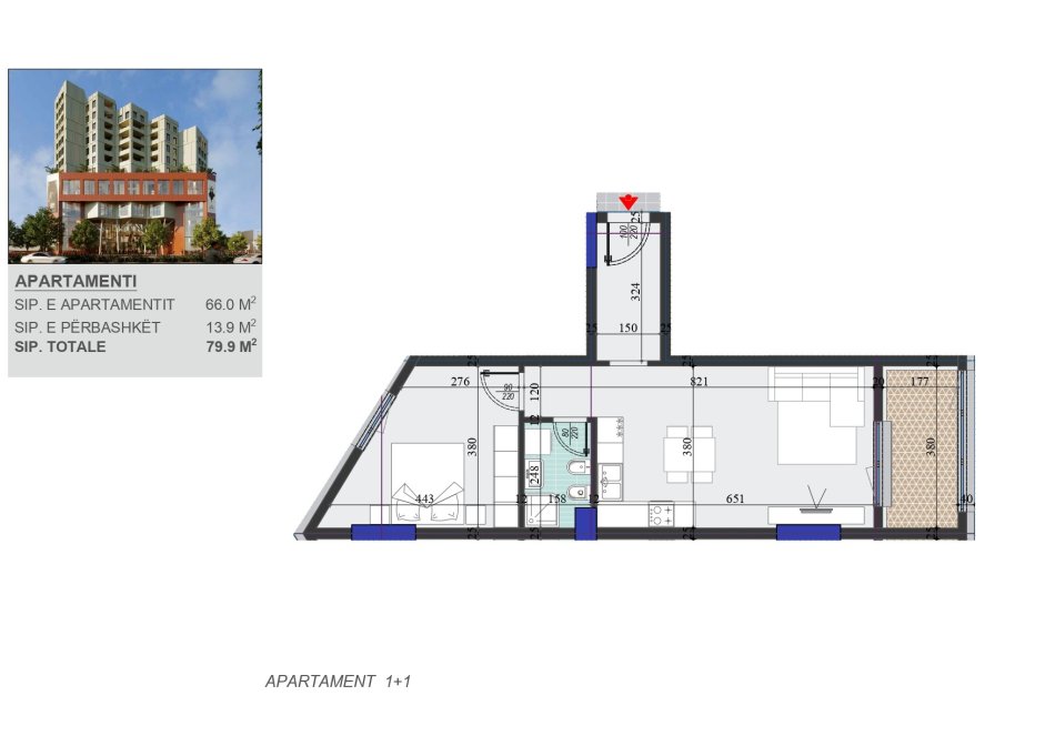 Tirane, shes apartament 1+1, , 80 m² 123,845 € (Zogu i Zi)