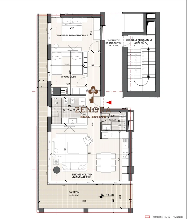 Vlore, shitet apartament 2+1+Aneks+Ballkon Kati 1, 149 m² 801.000 € (Vlora Marina)