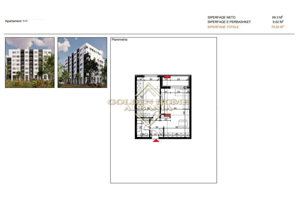Tirane, shitet apartament 1+1 , 75 m² 74.974 € 