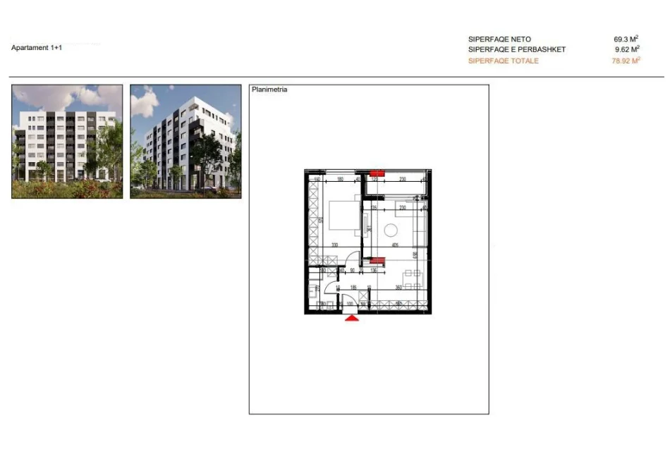 Tirane, shes apartament 1+1 , 79 m² 74.974 € (Paskuqan, Rruga Azem Galica)