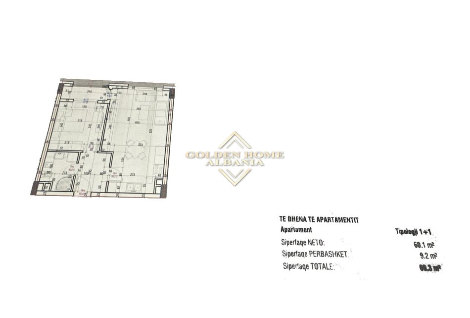 Tirane, shitet apartament 1+1 , 69 m² 107.068 € (Astir)