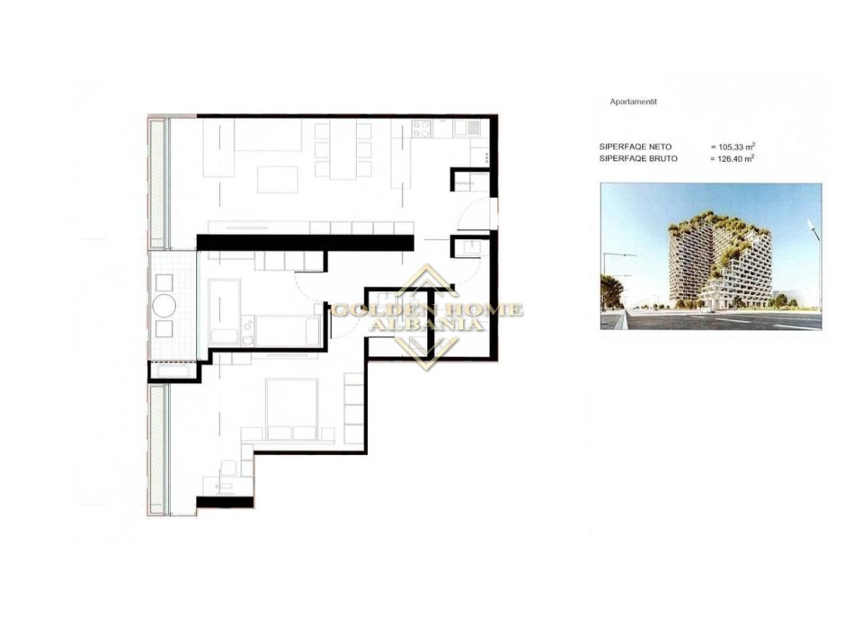 Tirane, shitet apartament 2+1 , 12.640 m² 240.160 € (Dritan Hoxha)