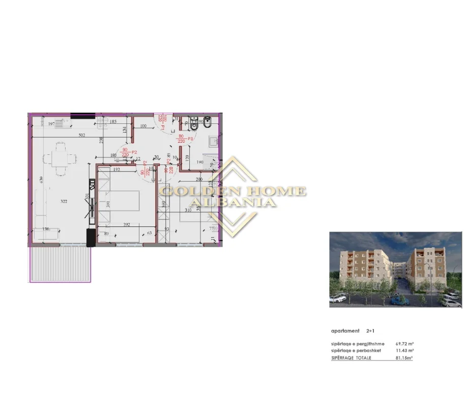 Tirane, shitet apartament , 81 m² (Paskuqan)