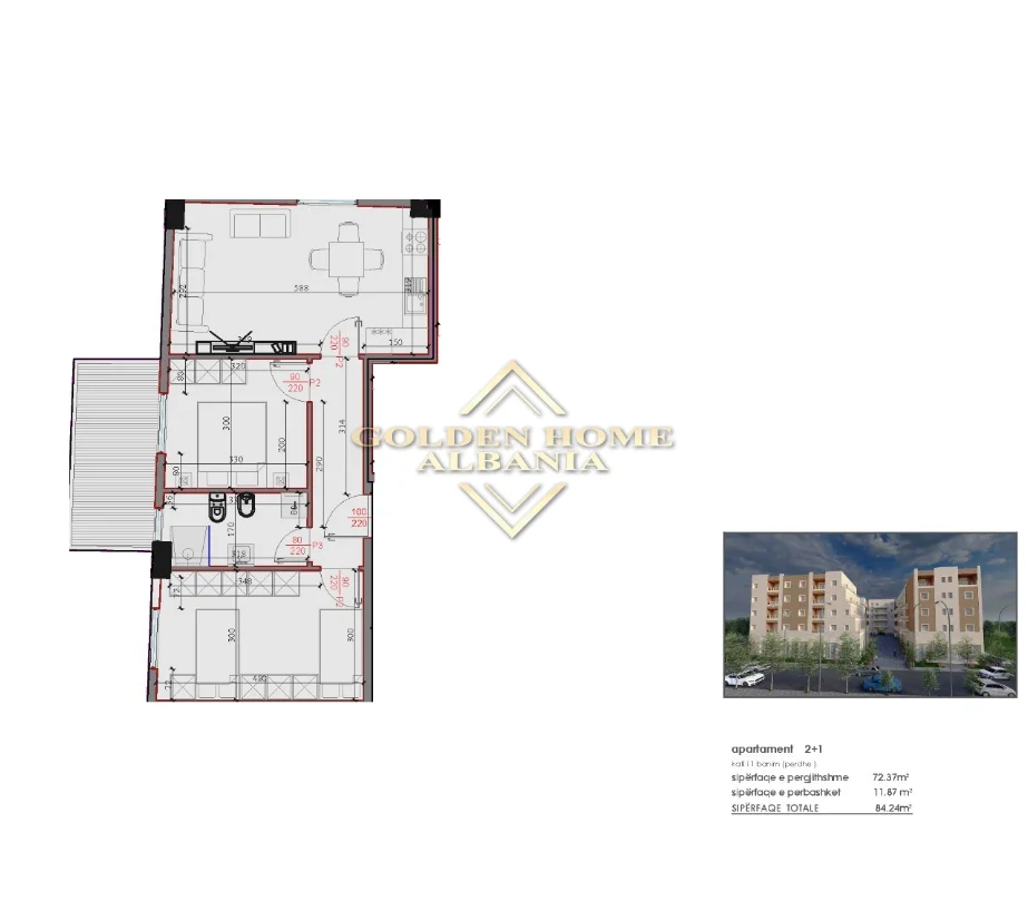 Tirane, shitet apartament , 81 m² (Paskuqan)