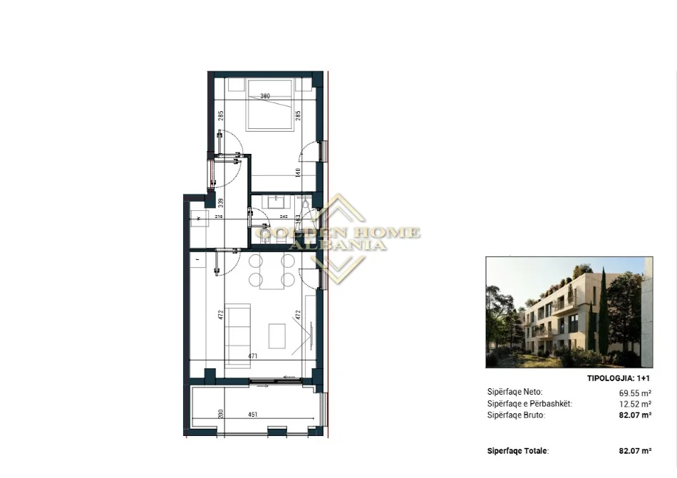 Vlore, shitet apartament , 83 m² 
