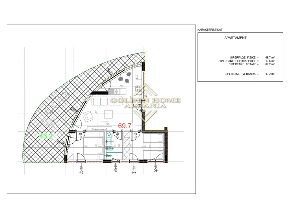 Tirane, shitet apartament , 126 m² (kodra e diellit)