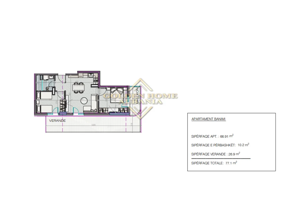Shitet apartament , 77 m² (golem)