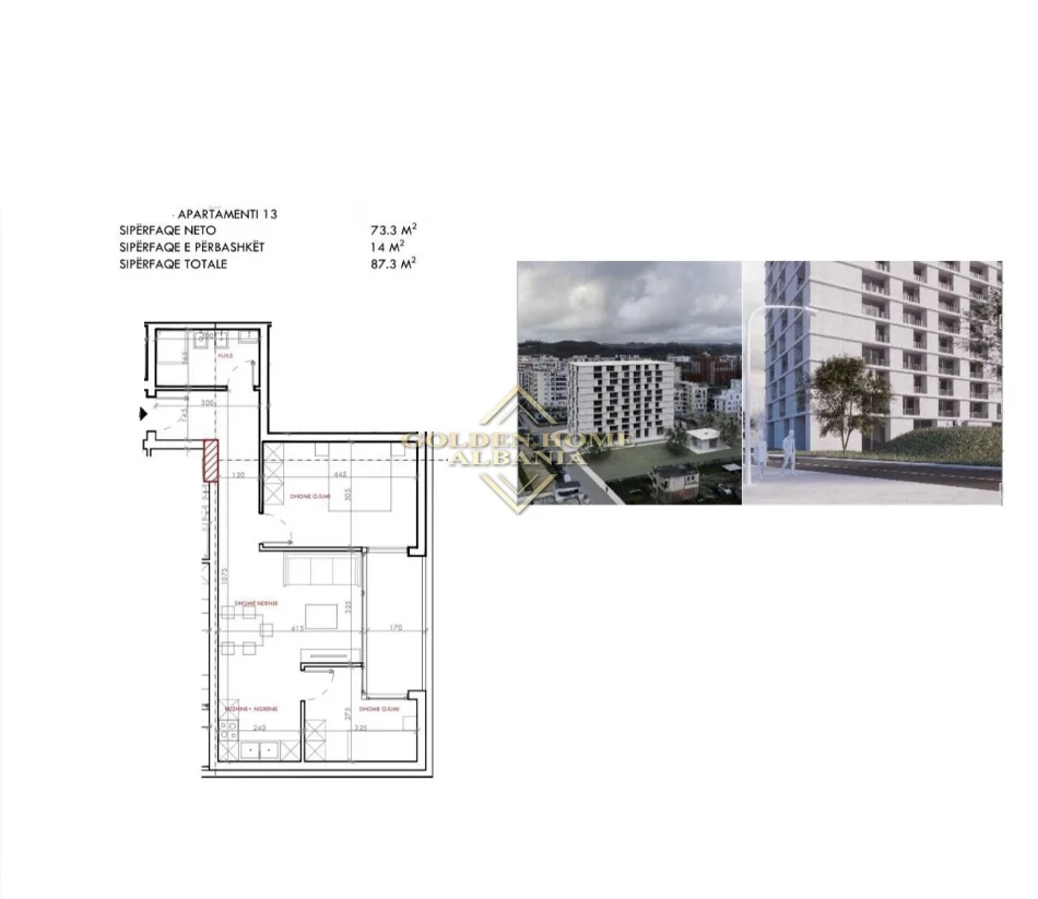 Tirane, shitet 2+1 , 87 m² 104.760 €