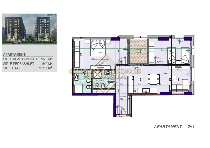 Tirane, shitet apartament , 115 m² (sheshi shqiponja)