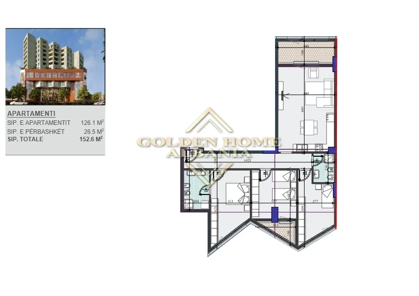 Tirane, shitet apartament , 153 m² (zogu i zi)