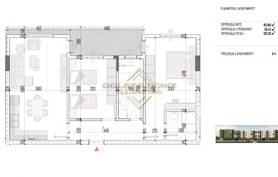 Tirane, shitet apartament , 110 m² (kamez)