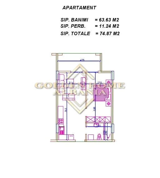 Tirane, shitet apartament , 75 m² (shengjin)