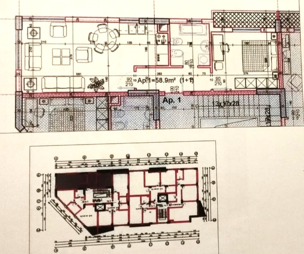 Tirane, shitet apartament 1+1 Kati 6, 69 m² 55.000 € ( SHITET OKAZION SUPER APARTAMENT 1+1 NE KAMËZ)