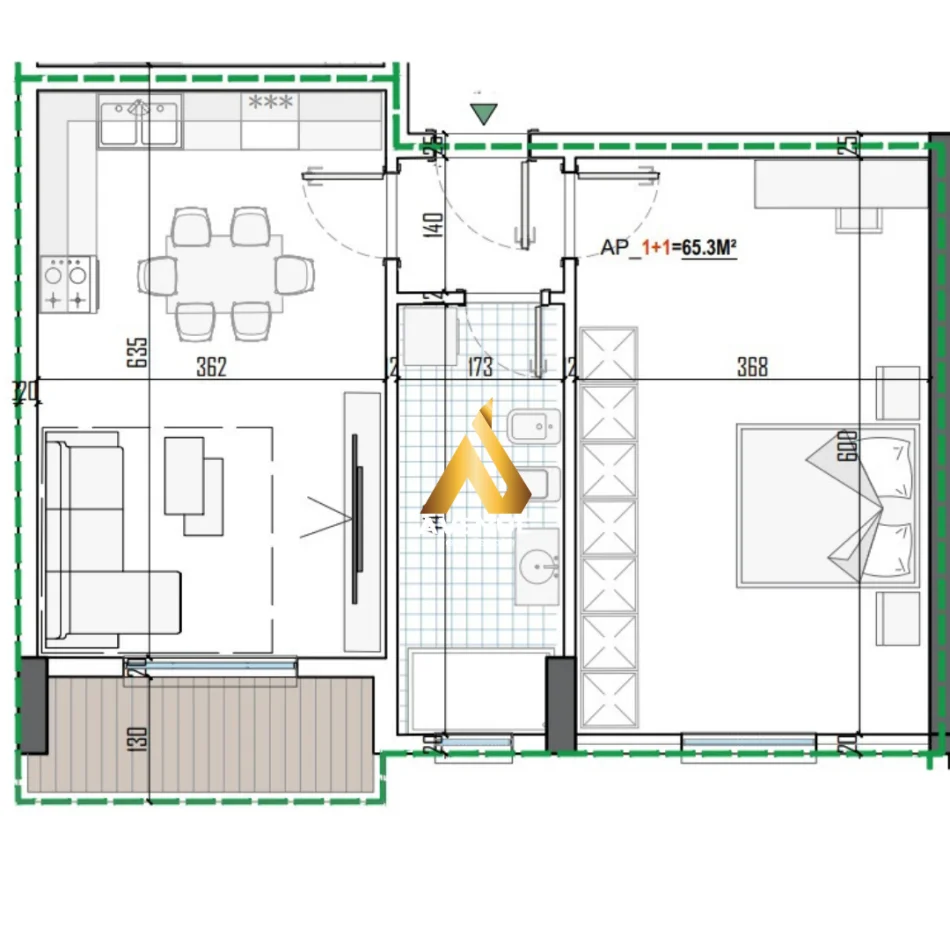 Tirane, shitet apartament 1+1+Ballkon Kati 1, 76 m² 83.700 € (lidhja e prizrenit)