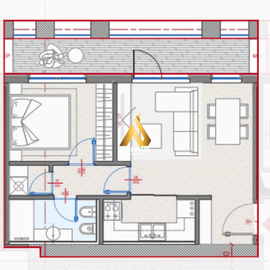 Tirane, shitet apartament 1+1+Ballkon Kati 7, 83 m² 183.700 € (zogu i zi)