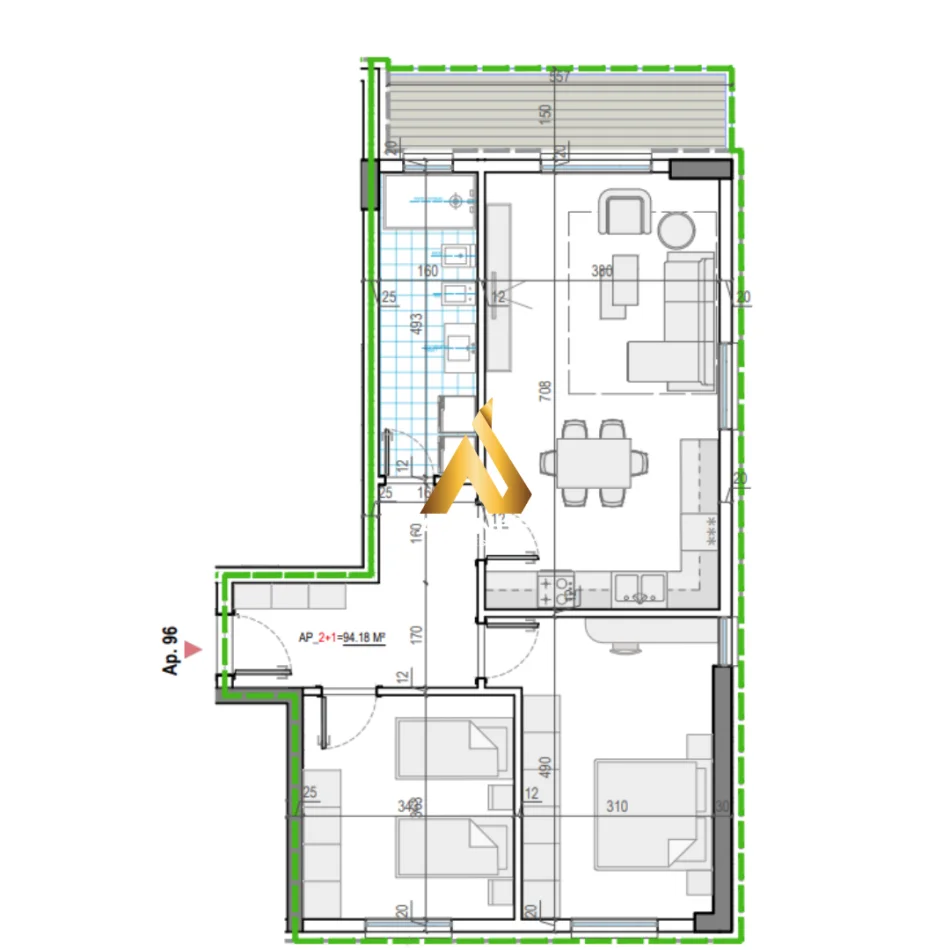 Tirane, shitet apartament 2+1+Ballkon Kati 3, 108 m² 92.500 € (bulevardi blu)