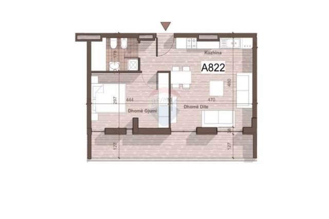 Tirane, shitet apartament 1+1 Kati 8, 76 m² 61.000 Euro (Univers CITY)