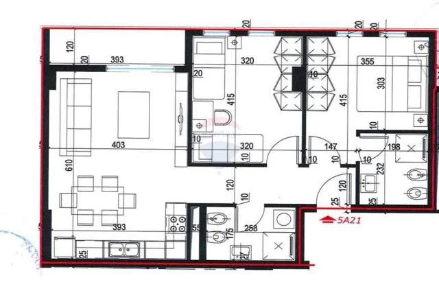 Tirane, shitet apartament 2+1+BLK 93 m² 74.000 Euro