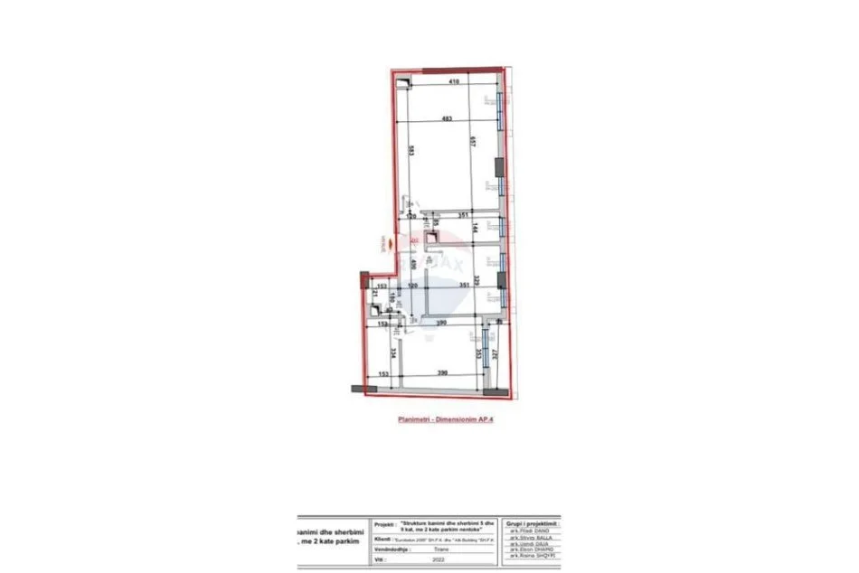 Tirane, shes apartament 2+1 Kati 3, 111 m² (Shitet Apartament tek Bulevardi i Ri)
