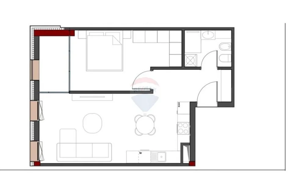 Tirane, shitet apartament 1+1+Ballkon Kati 4, 75 m² 115.900 € (Rruga Arkitekt Sinani)