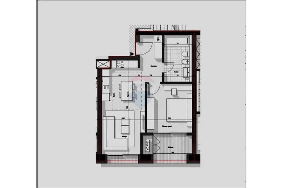 Tirane, shitet apartament 1+1+Ballkon Kati 20, 87 m² 225.700 € 