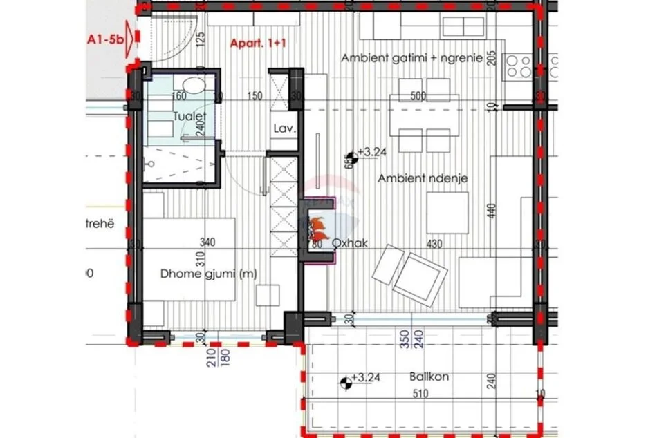 Tirane, shitet apartament 1+1 , 86 m² 128.250 € (Farke)