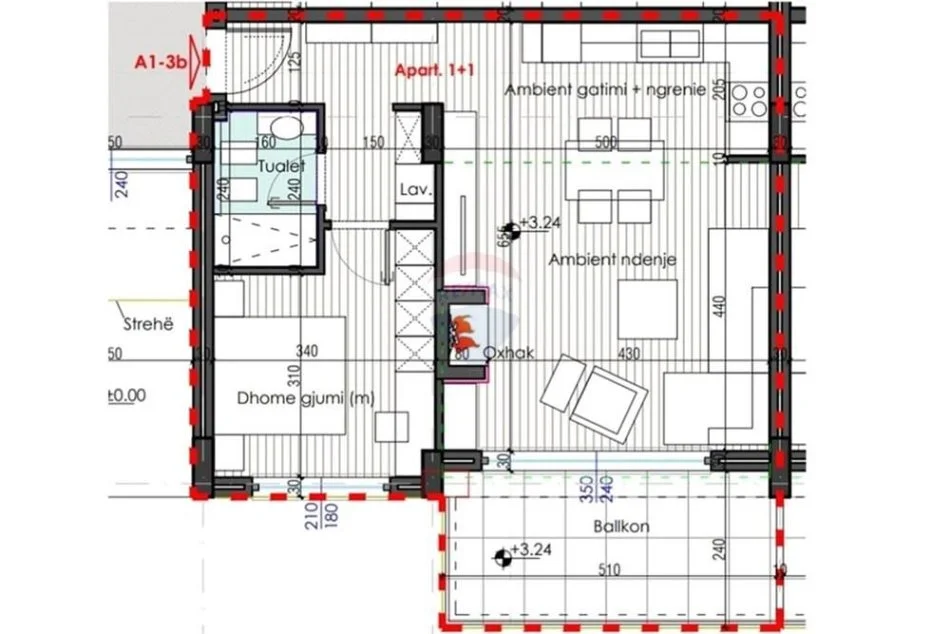 Tirane, shitet apartament 1+1 , 86 m² 128.250 € (Farke)
