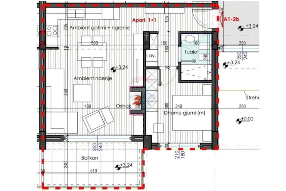 Tirane, shitet apartament 1+1 , 86 m² 114.150 € (Farke)