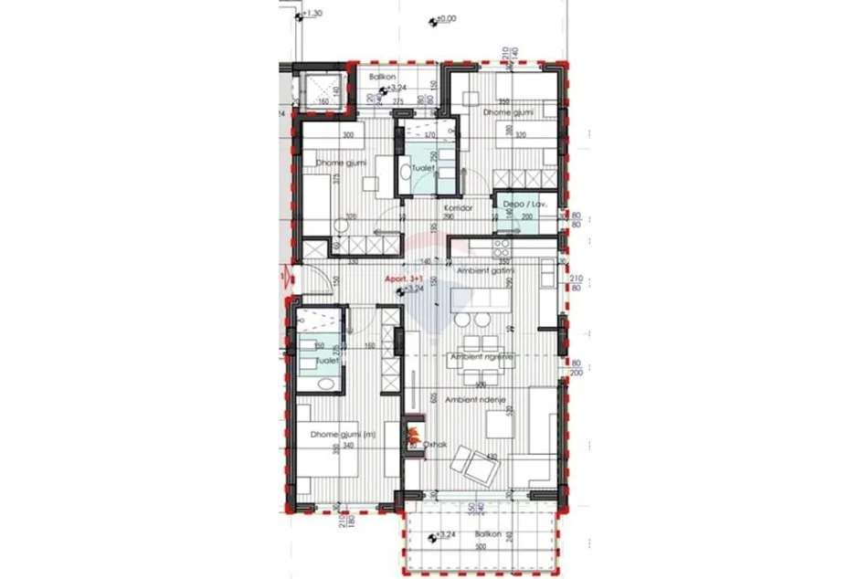 Tirane, shitet apartament 3+1 Kati 1, 156 m² 234.000 € (Farke)