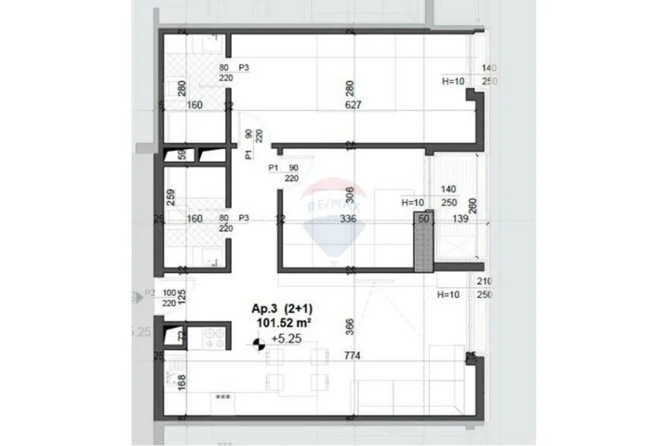 Tirane, shitet 2+1 Kati 2, 101 m² 137.050 € (ish fusha e aviacionit)