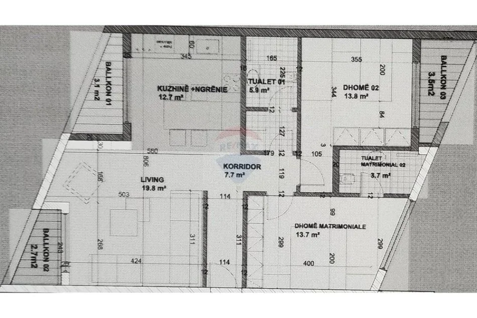 Tirane, shitet apartament 2+1 Kati 2, 113 m² 213.000 € (Mjull Bathore, Tiranë)