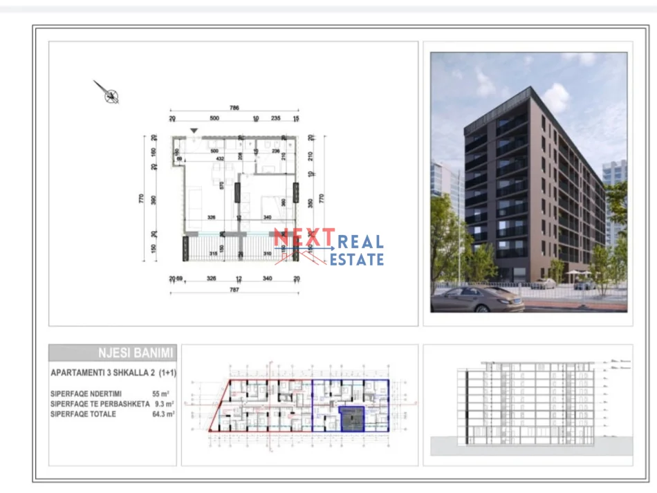 Vlore, shitet apartament 1+1+Ballkon Kati 6, 64 m² 96.450 € (BOLV OIL VLORE)