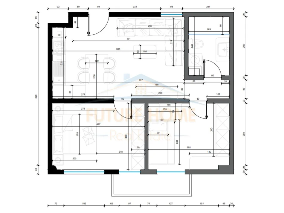 Tirane, shitet apartament 2+1 Kati 5, 66 m² 162.500 € (RRUGA IRFAN TOMINI)