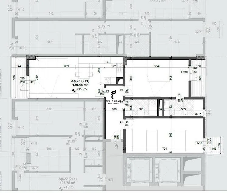Tirane, shitet apartament 2+1 Kati 4, 139 m² 203.000 € (FUSHA E AVIACIONIT)