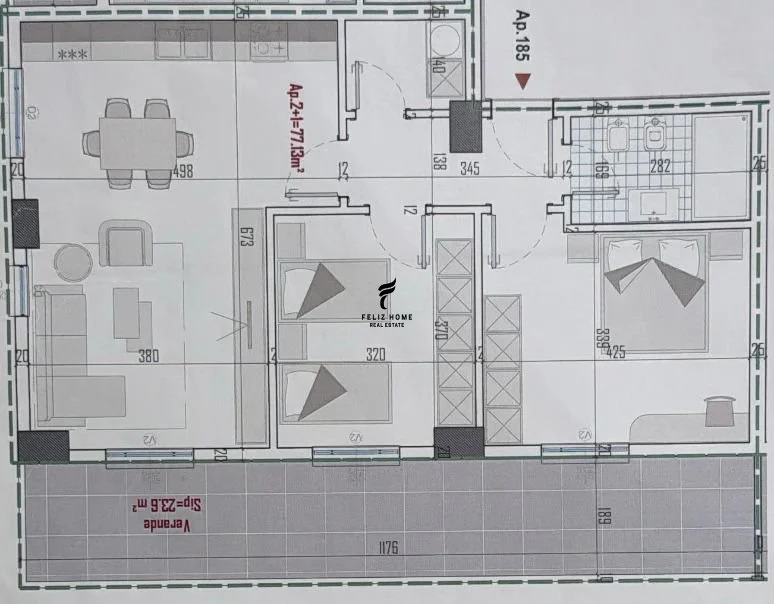 Tirane, shitet apartament 2+1 Kati 8, 89 m² 81.000 € (KAMEZ)