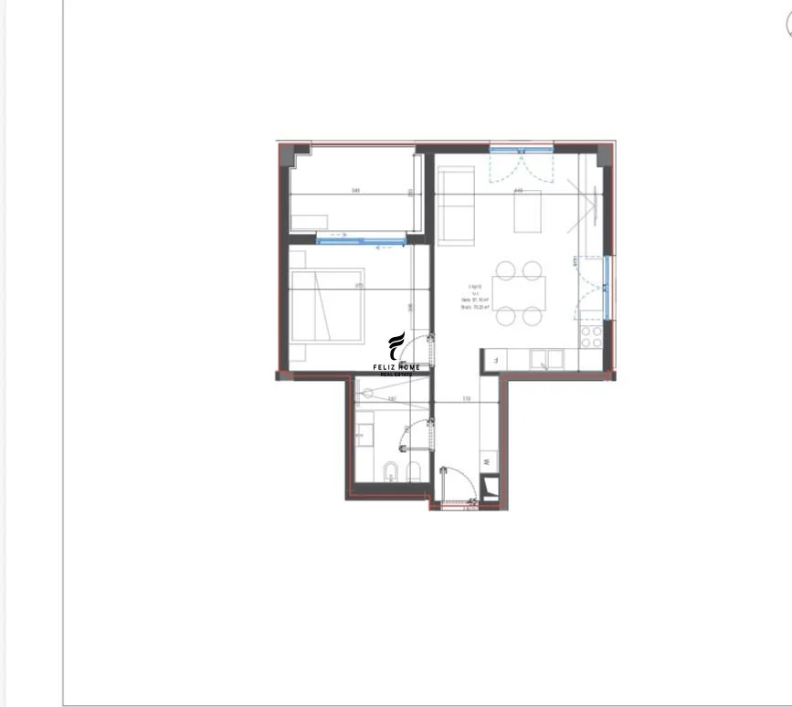 Dhermi - Palase, jepet me qera apartament 1+1 Kati 1, 79 m² 237.750 € (DHERMI)