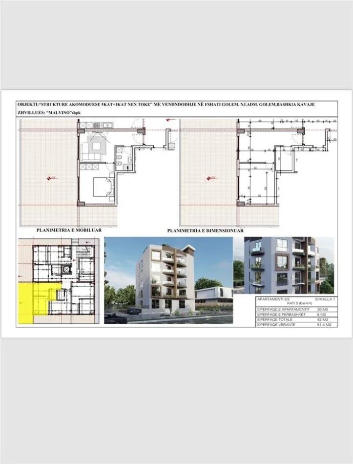 Durres, shitet 1+1+Ballkon Kati 0, 93,4 m² 112.080 € (Mali Robit, Golem)