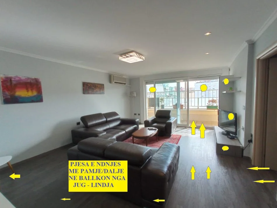 Tirane, Shitet Apartament cilësor & bollshëm, 2+1 me 2-banjo, ballkon, kati 7, fundit, pallat ri 9 kat, sip.120m, Cmim 320'000€, në rr. Sulejman Delvina, 30m nga Sheshi Willson e Stadiumi Selman Stërmasi / Dinamo