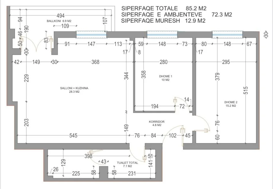 Shitet, Apartament 2+1, Qender, 2300€/m2
