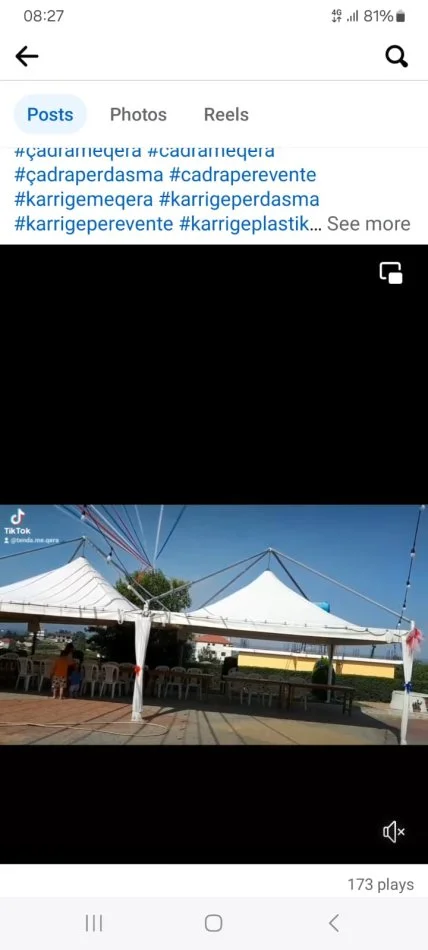 Sherbime me cadra/tenda, tavolina, karrige me qera