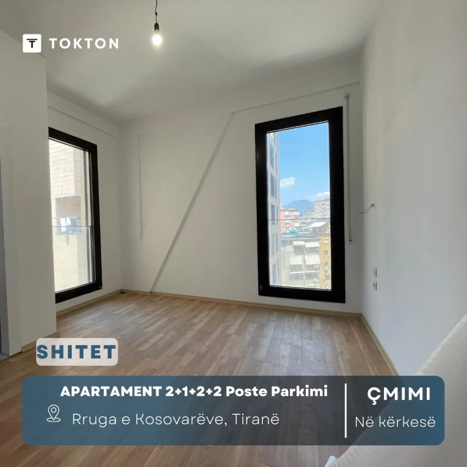 Shes apartament 2+1+2+ 2 Poste Parkimi Kati 5, 124 m² 322.400 € (Rruga e Kosovareve)