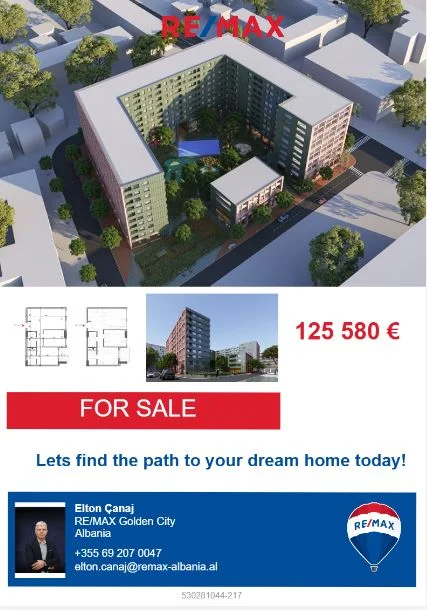 Tirane, shitet apartament 2+1 Kati 1, 89 m² 125.580 € (Rruga 5 Maji)