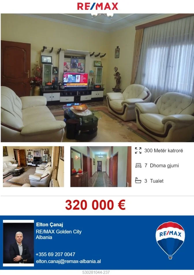 Tirane, shitet Vile 2 Katshe Kati 2, 300 m² 320.000 € (KOMBINAT)