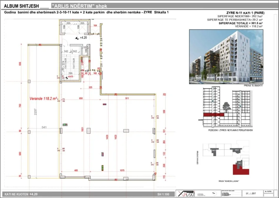 Tirane, shes ambjent biznesi Kati 1, 450 m² 1.290.000 € (Muhedin llagani)